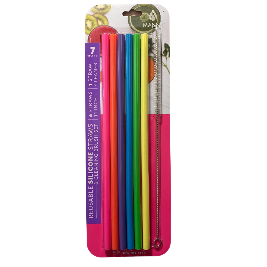 Reduce Reusable Silicone Straws, Assorted Colors, Pack Of 4 Straws