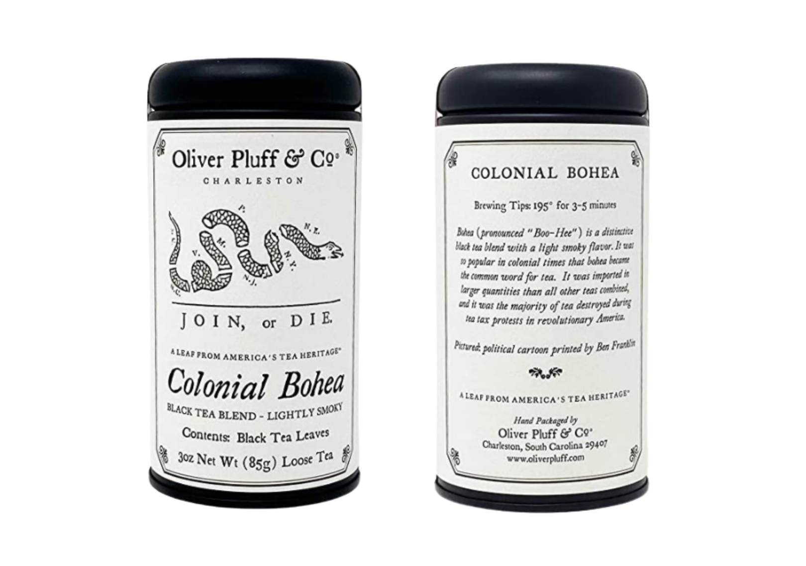 Oliver Pluff & Co ~COLONIAL BOHEA~ Tin with 20 Teabags