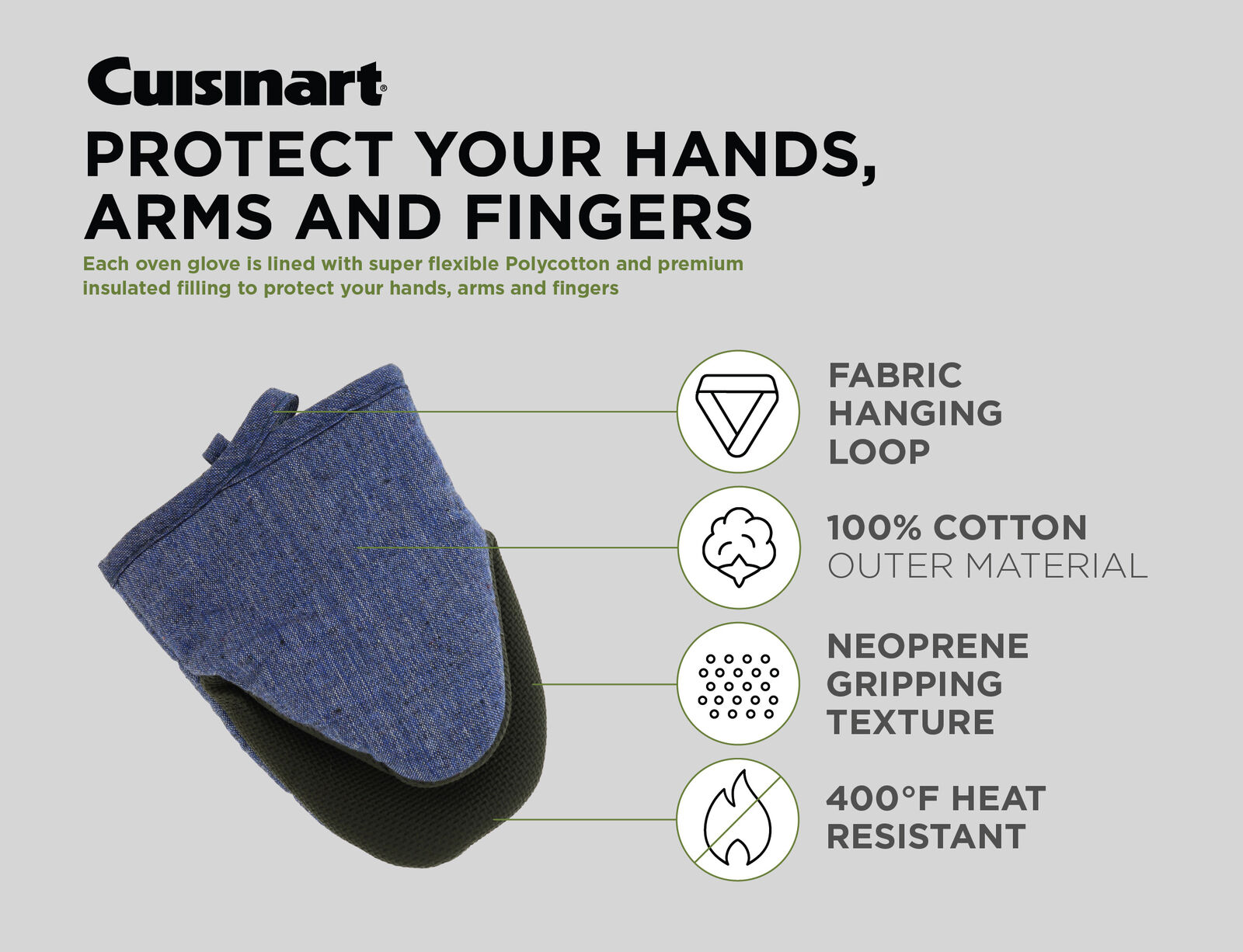 cuisinart handschuhe CUISINART Mini Oven Mitts with Neoprene Grip – Boulevard Baking